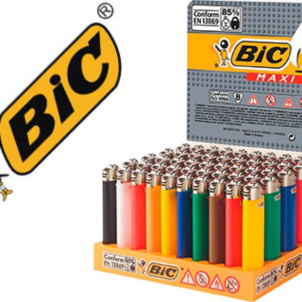 Isqueiro Bic Maxi J26 Expositor de 50 Unidades Cores Sortidas