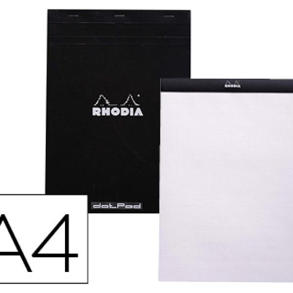 Bloco de Notas Rhodia Black Dot Pad A4 80F 80g/m2 Liso c/Pontos Pretos 5mm