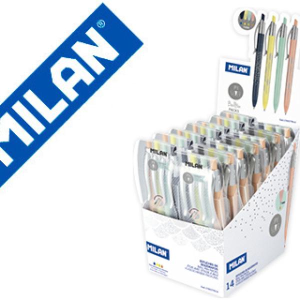 Caneta Milan P1 Retratil 1 mm Silver Estojo de 4 Unidades Cores Sortidas