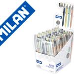 Caneta Milan P1 Retratil 1 mm Silver Estojo de 4 Unidades Cores Sortidas