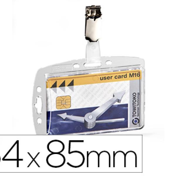 Identificador c/ Pinça Giratoria Durable Acrilico Horizontal p/Passes de Segurança 54X85 mm