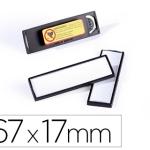 Identificador Portanombre Durable PVC Antiaranhazos c/ Iman Y Efecto Lupa Negro 67X17 mm