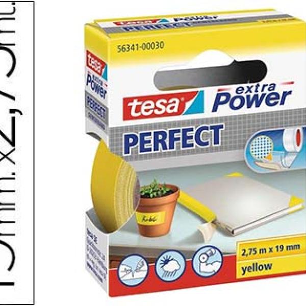 Fita Adesiva Tecido Extra Power Perfect 19mm x 2,75m (Amarelo) - TESA