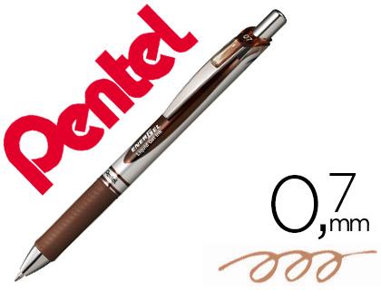 Roller Pentel Bl77 0,7 mm Energel Retratil Castanho