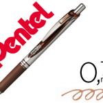 Roller Pentel Bl77 0,7 mm Energel Retratil Castanho