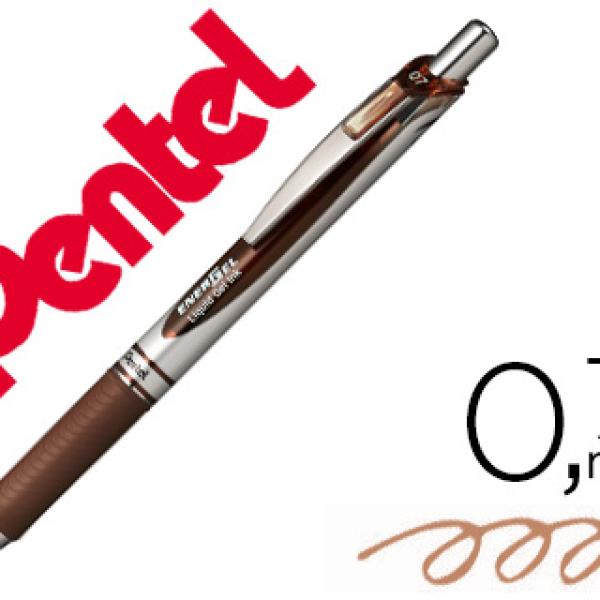 Roller Pentel Bl77 0,7 mm Energel Retratil Castanho