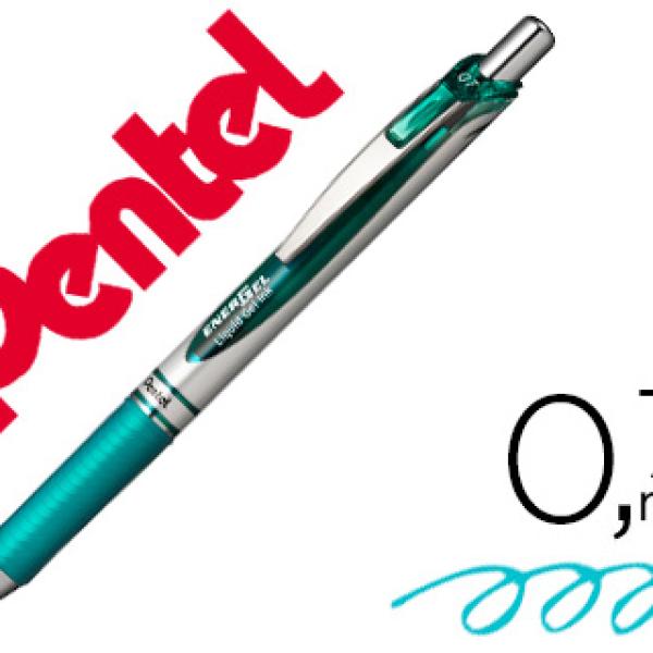 Roller Pentel Bl77 0,7 mm Energel Retratil Azul Turquesa