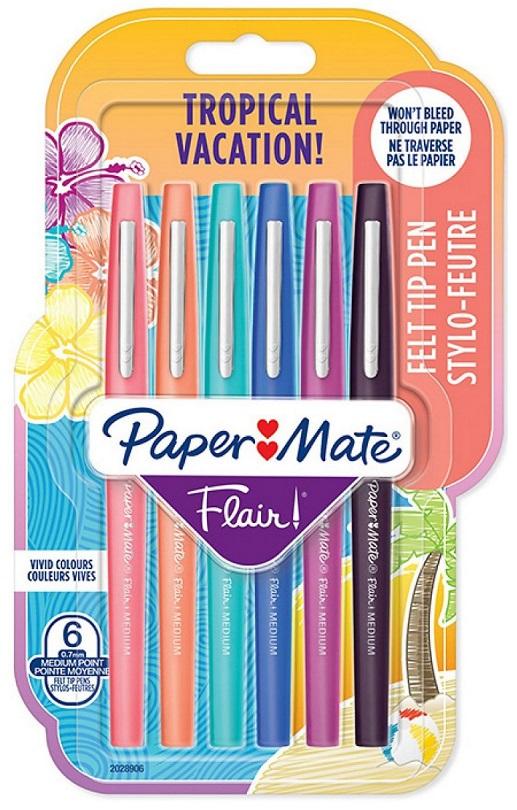 Pack 6x Canetas Flair Tropical (Cores Sortidas) - PAPER MATE