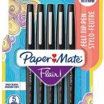 Pack 5x Canetas Flair (Preto) - PAPER MATE