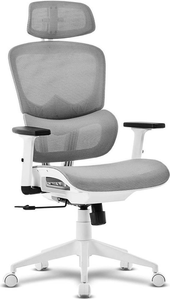Cadeira de Escritório Ergonómica Lyca Cinza/ (Branco) - OFFY