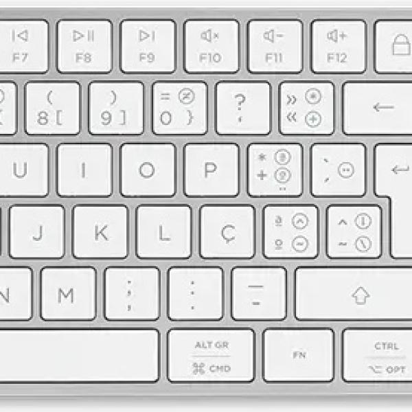 Teclado Pixie Wireless RF 2.4GHz + Bluetooth 5.1 Multi - Device PT (Branco) - OFFY