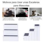 Escada para Animais de Estimação de 3 Degraus com Armazenamento e Tapete Antiderrapante 40,5x44,5x38 cm Branco
