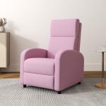 Poltrona Relax Reclinável até 160° Poltrona Reclinável Manual com Apoio para os Pés 64x86x102 cm Rosa
