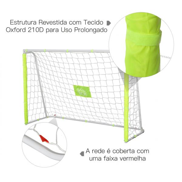 Baliza de Futebol com Estrutura Metálica e Rede para Treino no Jardim ao Ar Livre 186x62x123 cm Amarelo