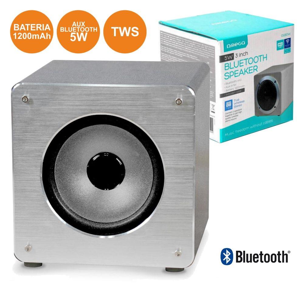 Coluna Bluetooth Portátil 5W 3 Alumínio MP3/BLUETOOTH/BAT TWS - OMEGA