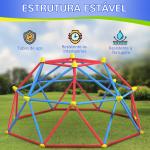 Cúpula de Escalada Conjunto de Cúpula Geométrica Parque Infantil para 3 - 8 Anos para Jardim Ø183x90 cm Vermelho e Azul