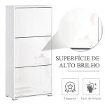 Armário de Sapatos Moderno Sapateira para Corredor Entrada com 6 Prateleiras de Armazenamento Espaço de Exibição 60x26x124cm Branco