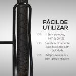 Suporte de Estacionamento Cruzado para 2 Bicicletas Aço Portátil 60x54x57 cm Preto