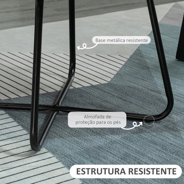 Cadeira de Sala de Jantar Estofada em Veludo com Base Metálica Cruzada Cadeira de Leitura 60x56,5x85 cm Cinza