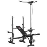 Banco de Pesos Multi Funcional Banco de Musculação Ajustável em 6 Posições 180x134x200cm Prata e Preto