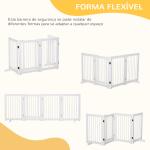 Barreira de Segurança para Cães em Madeira Dobrável para Escadas e Portas para Cães Pequenos e Médios de 4 Painéis 204x36x75 cm Branco