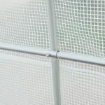 Estufa tipo Túnel 445x200x200 cm com Porta Enrolável e 6 Janelas Cobertura de PE 140 g/m² Anti - UV Branco