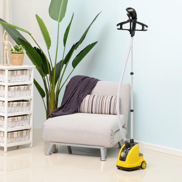 Ferro de Engomar a Vapor com Depósito de 1,4L e Temperatura Ajustável em 11 Níveis 26x21,5x146cm Amarelo e Preto