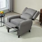 HOMOM Poltrona Reclinável Poltrona Relax com Reclinação Manual até 160° e Apoio para os Pés Retráteis 77x88x102 cm Cinza