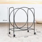 Suporte Metálico para Lenha com Rodas para Interior e Exterior 51x30x60 cm Preto