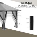Tenda Dobrável Pop - UP 3,92x3,92x2,83 m com Altura Ajustável Proteção UV50+ Rede Mosquiteira e Bolsa de Transporte Cinza