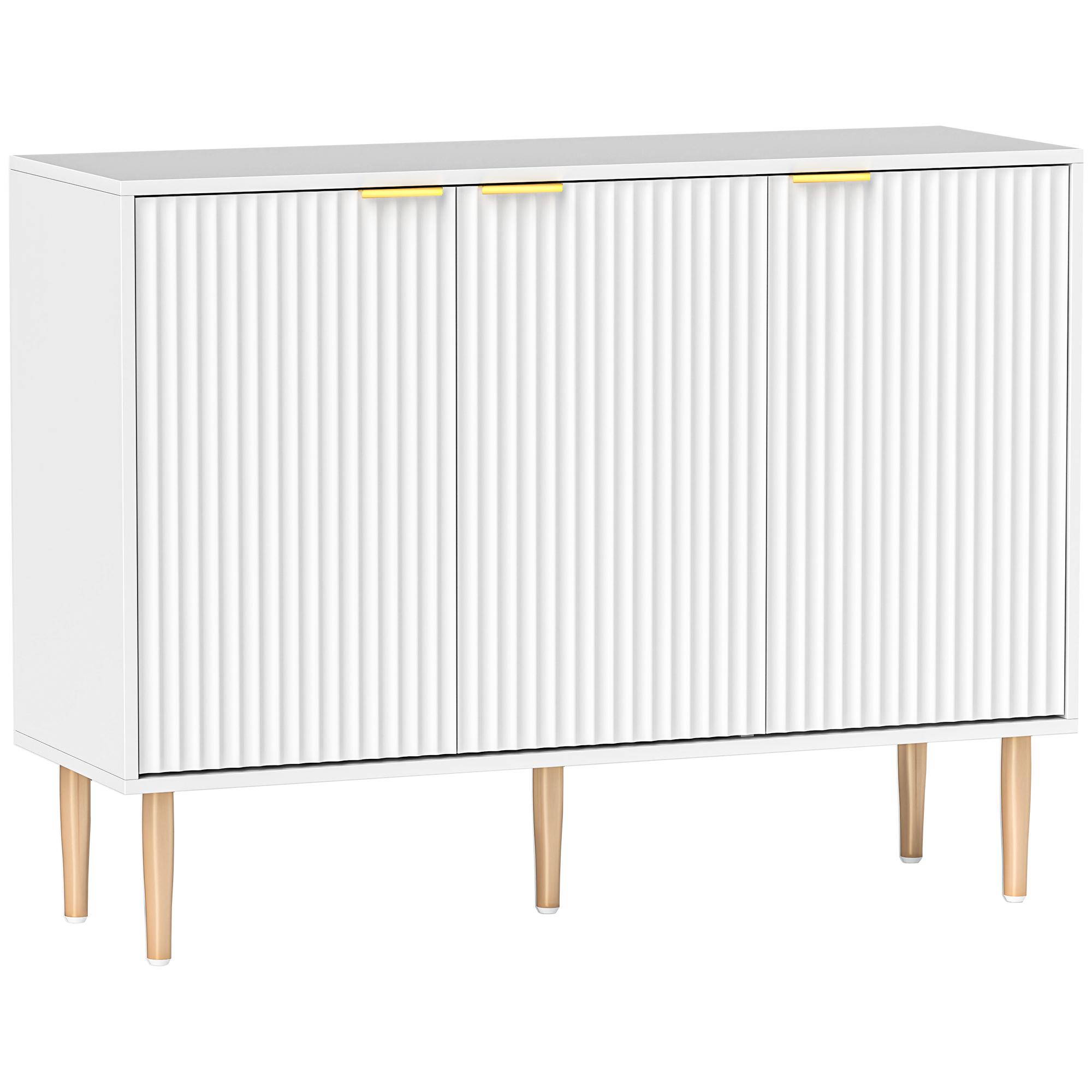 Aparador de Sala de Estar com Prateleira Ajustável Móvel para TV para Quarto Sala de Estar 107x35x80 cm Branco
