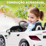 Carro Elétrico Mercedes SLC 300 12V com Faróis LED Buzina Música TF USB e Abertura da Porta 3 - 5km/h 107x62,5x44 cm Branco