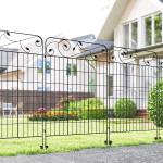 Cercas de Jardim de 4 Painéis 88x110 cm Cercas de Jardim Metálicas Cercas Decorativas com Ângulo Ajustável Preto