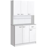 Armário de Cozinha com Prateleira Ajustável para Microondas 101x39x180 cm Branco