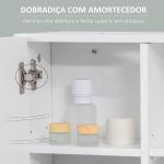 Armário Casa de Banho com Espelho Móvel Suspenso de Casa de Banho com 2 Portas e 2 Prateleiras Interiores Ajustáveis 54x15,2x55,3cm Branco