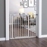 Barreira de Segurança para Animais de Estimação Cães com Extensão de 17,5 cm Sistema de Fechamento Automático 74 - 97,5x76,2 cm Branco