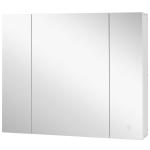 Armário Casa de Banho com Espelho e Luzes LED Armário com Espelho Casa de Banho com Prateleiras Ajustáveis e USB 90x15x75 cm Branco