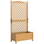 Floreira de Jardim com Treliça Caixa de Plantio com Suporte para Plantas Trepadeiras 90x45x180cm Madeira
