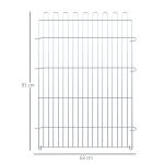 Parque para Animais de Estimação com 8 Paineis 63x91cm Cerca para Animais de Estimação com Porta com Trava para Jardim Pátio Exterior Prata