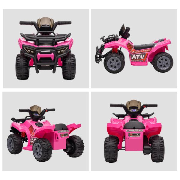 Quadriciclo Elétrico para Crianças Veículo Elétrico a Bateria 6V Infantil com Velocidade 2km/h 70x42x45 cm Rosa