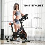 Bicicleta Estática com Resistência Ajustável Volante de Inércia de 8 kg Ecrã LCD Guiador e Assento Ajustável 103x53x100 - 114 cm Preto e Vermelho