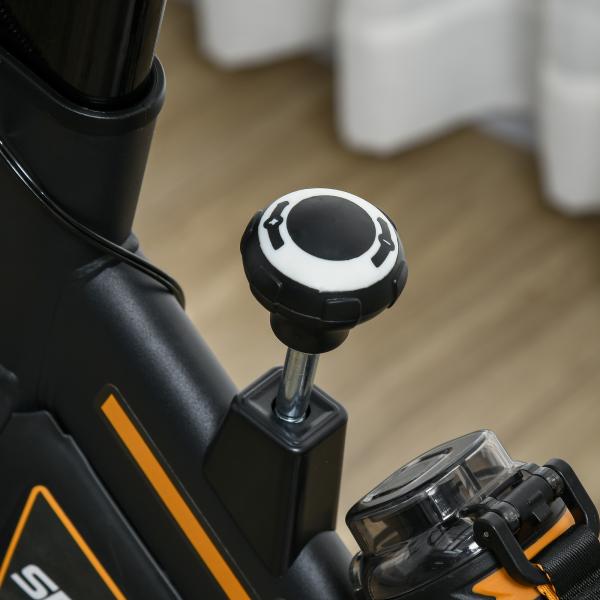 Bicicleta Estática com Resistência Ajustável Volante de Inércia de 8kg Ecrã LCD Assento e Guiador Ajustáveis 103x48x115cm Preto e Laranja