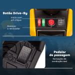 Quadriciclo Elétrico para Crianças de 3 - 5 Anos Veículo Eléctrico a Bateria 12V com 2 Motores 83x53x55,5 cm Amarelo