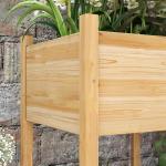 Mesa de Cultivo de Madeira Horta Elevada 115x55x80 cm com Tecido não Tecido para Cultivo de Plantas Verduras Flores Madeira