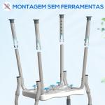 Banco de Duche com Altura Ajustável Banco de Duche de Alumínio Antiderrapante para Idosos e Descapacitados 52x45x57 - 69 cm Azul