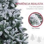 Árvore de Natal Artificial Nevado 210cm com 1021 Ramos e Suporte de Metal Árvore Natalina Nevado para Interior Verde