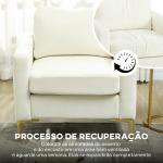 Poltrona de Sala Estofada em Veludo Acolchoamento Espesso Assento Amplo Apoio de Braços Almofada 81x77x81 cm Creme