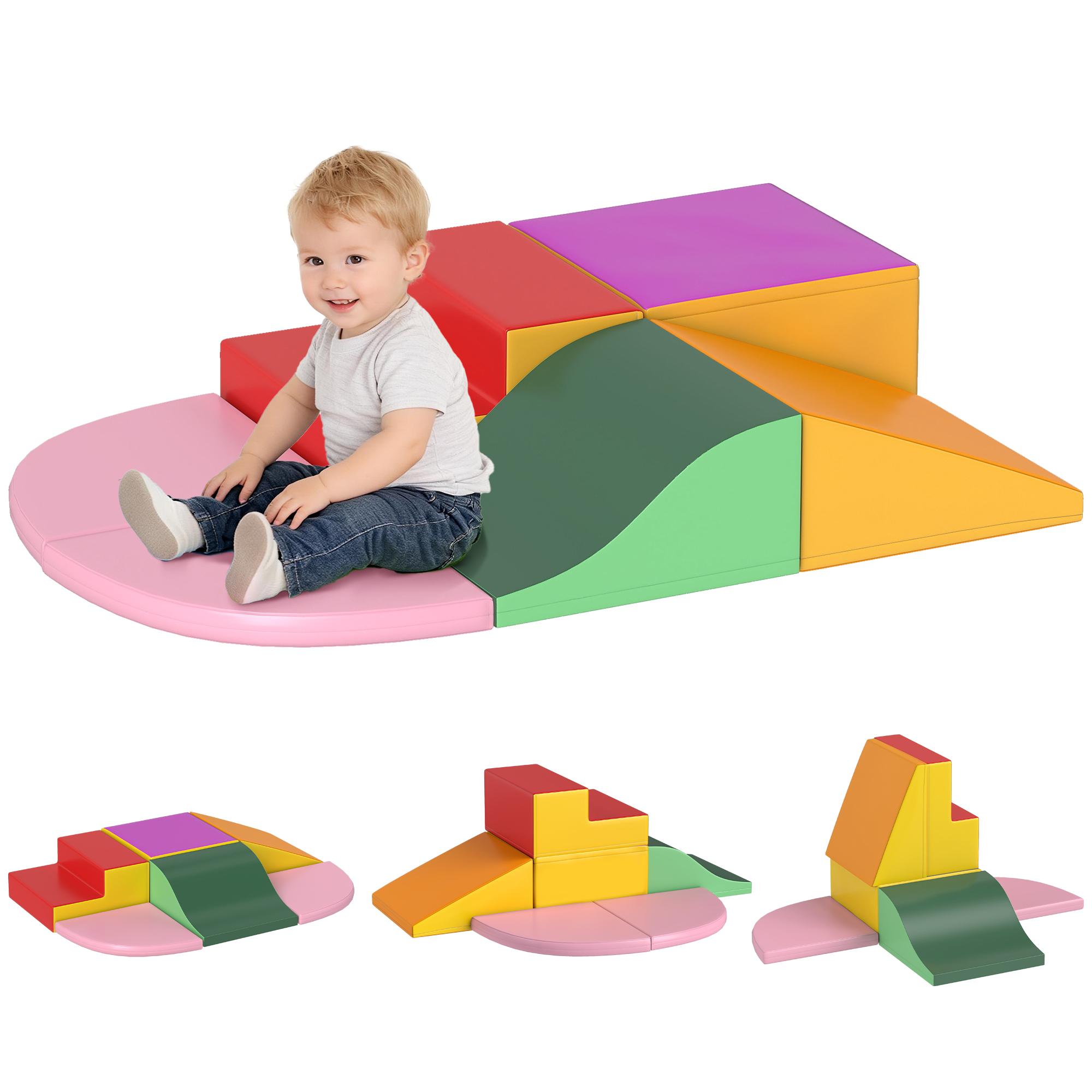 Conjunto de 6 Blocos de Espuma para Crianças de 18 - 36 Meses Brinquedo Educativo de Construção 150x100x24cm Multicor