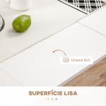 Mesa de Jantar Extensível para 4 - 6 Pessoas com Lateral Abatível Mesa Auxiliar Multifuncional 180x85x75cm Branco