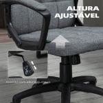 Cadeira de Escritório Giratória com Altura Ajustável e Apoio para os Braços Estilo Moderno 59x63x96 - 105,5 cm Cinza